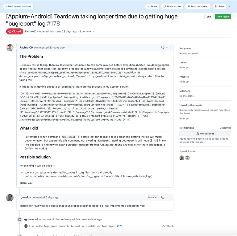 Senangnya ketika bug report di Github Project telah di resolved ...